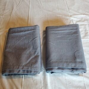 Target Home Blue Brown Woven Flocked Grommet Top Curtain Panels Set of 2 54x84